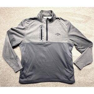 Callaway Golf 1/4 Zip Pullover Sweatshirt Mens Medium Gray Heathered Athletic‎